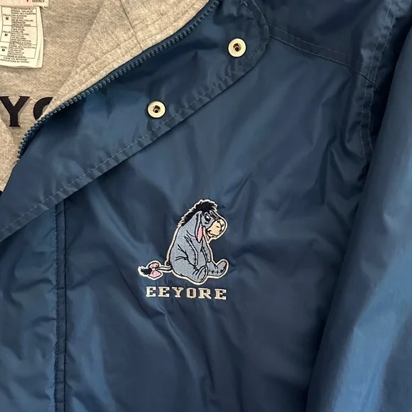 Vintage The Disney Store Eeyore Blue Windbreaker Size M - Picture 3 of 10